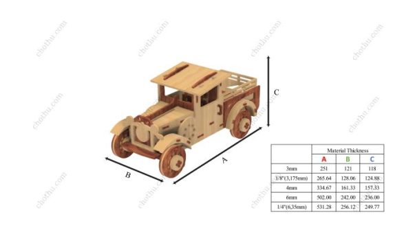 Mô hình xe tải cơ khí – Mô hình cắt Laser 3D - Hình ảnh 5