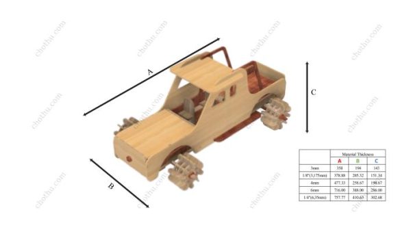 Mô hình xe tải chở hàng tự chế cắt bằng laser - Mô hình 3D - Hình ảnh 3