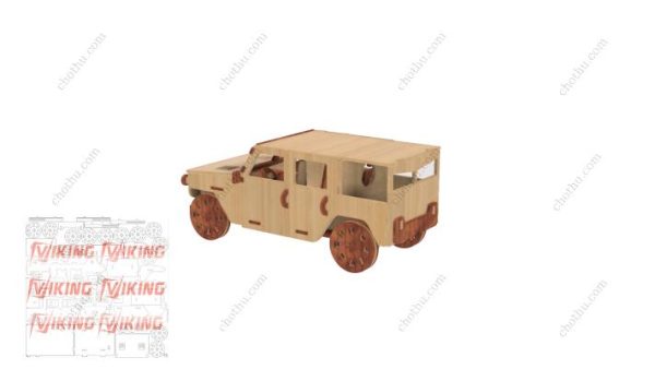 Mô hình xe ô tô địa hình – Mô hình cắt Laser 3D - Hình ảnh 3