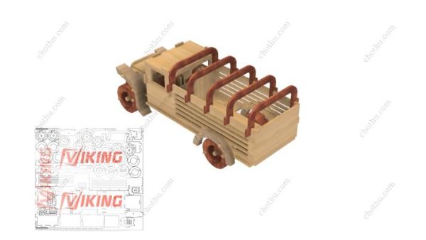 Mô hình xe tải chở hàng cắt bằng laser - Mô hình 3D - Hình ảnh 4