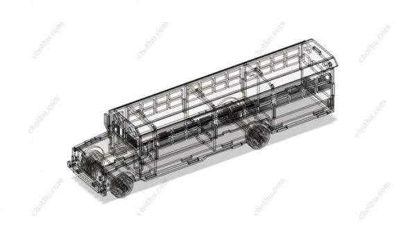 Mô hình xe buýt đồ chơi gỗ cắt bằng laser - Mô hình 3D - Hình ảnh 3