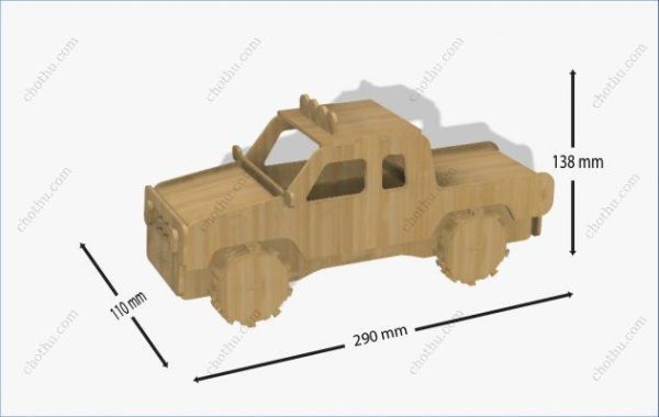 Mô hình xe bán tải cắt bằng laser - Mô hình 3D - Hình ảnh 7