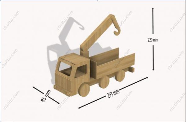 Mô hình đồ chơi cần cẩu hàng hóa 3D, cần cẩu đồ chơi bằng gỗ – Mô hình 3D tệp cắt laser - Hình ảnh 6