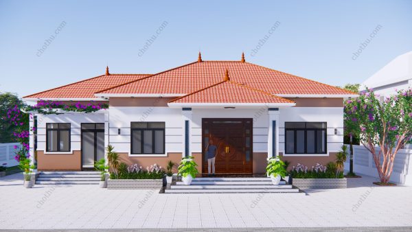 Nhà cấp 4 mái Nhật hot nhất hiện nay diện tích: 9.5x17m - V459