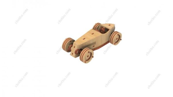 Mô hình xe thể thao cũ - Tệp cắt laser mô hình 3D - Hình ảnh 3