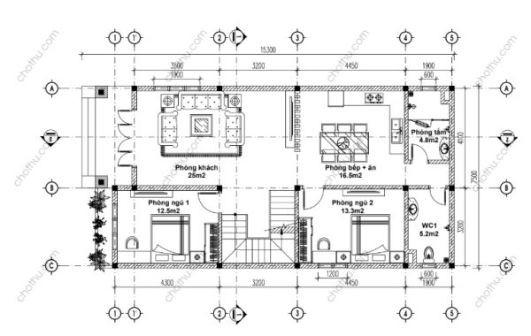 Mẫu nhà mái Nhật 2 tầng đẹp không thể bỏ qua diện tích: 7.5x15.3 - V494 - Hình ảnh 7