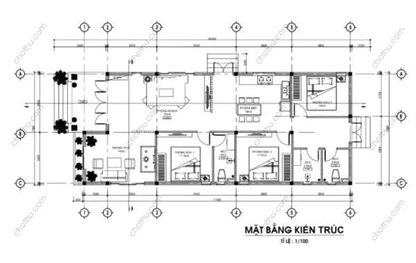 Mẫu nhà cấp 4 mái Thái tân cổ điển diện tích: 7.3x20.5m - V825 - Hình ảnh 8