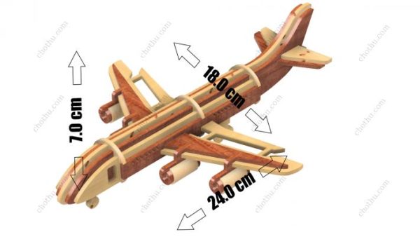 Máy bay Boeing 747 Mô hình 3D DIY Bộ quà tặng bằng gỗ cắt laser thủ công – Mô hình 3D - Hình ảnh 11