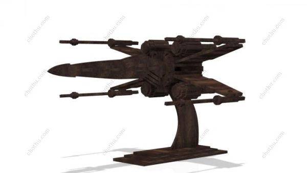 Máy bay chiến đấu X-wing - Mô hình bằng gỗ cắt laser – Mô hình 3D - Hình ảnh 3