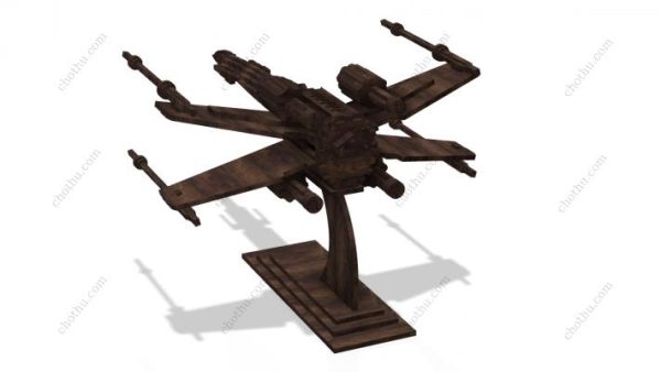 Máy bay chiến đấu X-wing - Mô hình bằng gỗ cắt laser – Mô hình 3D - Hình ảnh 2