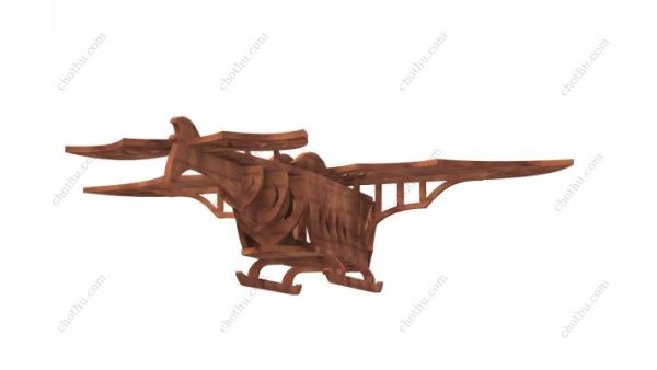 Fantasy Aircraft – Bản vẽ tàu Steampunk cho đồ chơi gỗ cắt laser – Mô hình 3D - Hình ảnh 2