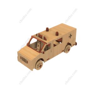 Tệp cắt laser xe cứu thương, Bản vẽ mô hình 3D SVG