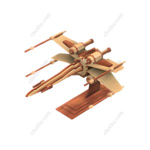 Máy bay chiến đấu X-wing - Mô hình bằng gỗ cắt laser – Mô hình 3D